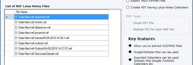 Lotus Notes Calendars to ICS Converter screenshot