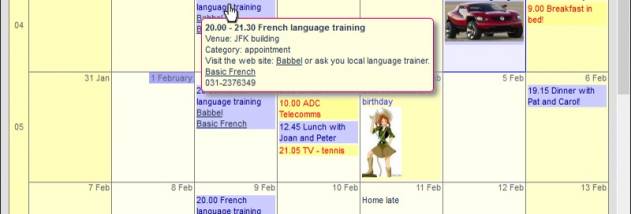 LuxCal Web Based Calendar SQLite screenshot