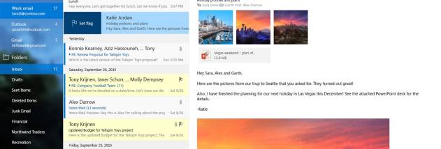 Mail, Calendar, People, and Messaging screenshot