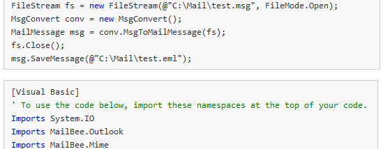MailBee.NET Outlook Converter screenshot