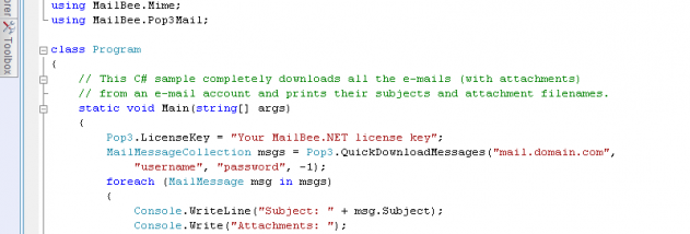 MailBee.NET POP3 screenshot