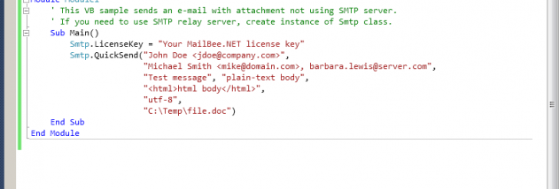 MailBee.NET SMTP screenshot