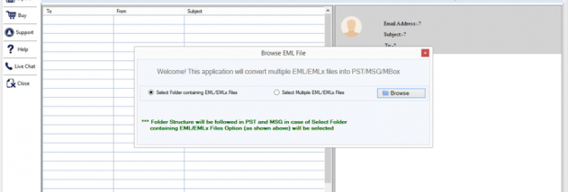 MailsClick Convert EML File screenshot