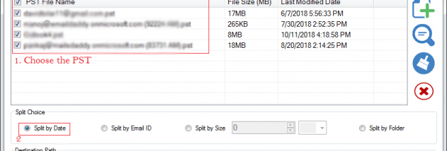 MailsDaddy PST Split Tool screenshot