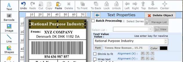 Manufacturing Barcode Generator screenshot