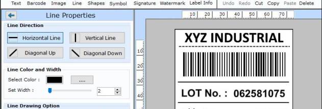 Manufacturing Industry Barcode Label screenshot