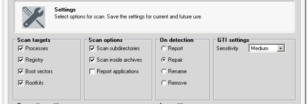 McAfee Stinger screenshot