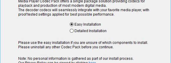 Media Player Codec Pack screenshot