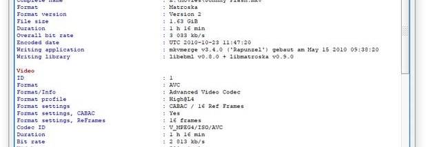 MediaInfoXP screenshot