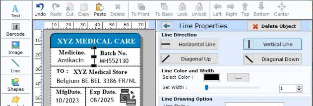 Medical Barcode Label Software screenshot