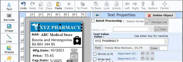 Medicine Barcode Maker Tool screenshot