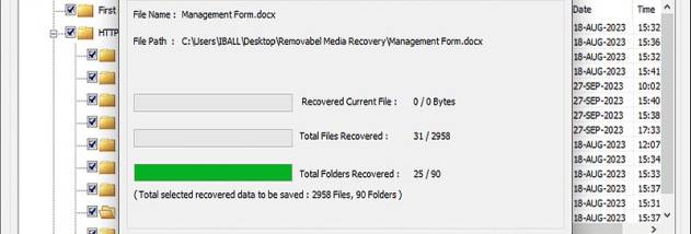 Removable Media Data Restoration screenshot