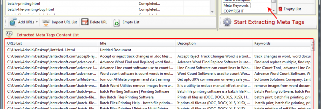 Meta Tag Grabber screenshot