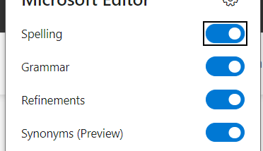 Microsoft Editor for Chrome screenshot