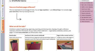 Microsoft OneNote 2010 screenshot