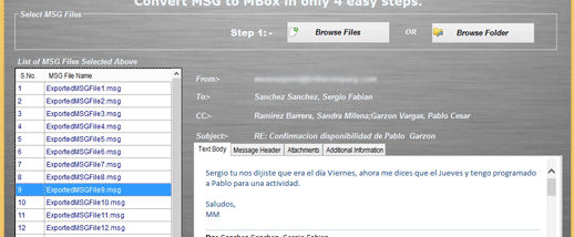 Migrate MSG to MBOX screenshot