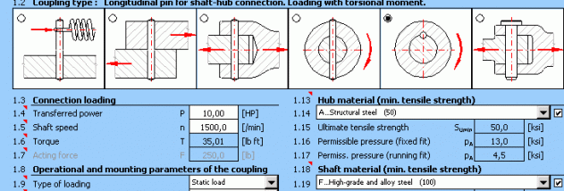 MITCalc Pinned couplings screenshot