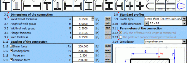 MITCalc Welded connections screenshot