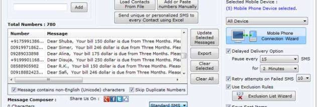 Mobile SMS Software screenshot