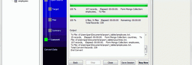 MongoToFile screenshot