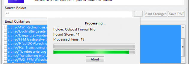 MSG to Outlook Transfer screenshot