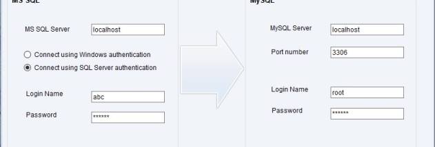 MSSQL to MySQL database files conversion screenshot