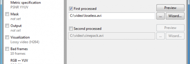 MSU Video Quality Measurement Tool screenshot