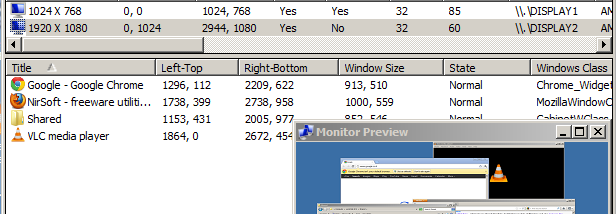MultiMonitorTool 64-bit screenshot