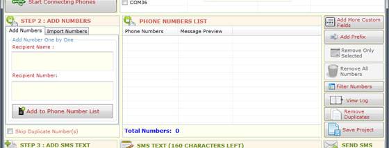 Multiple Phone Bulk SMS Sender Multiport screenshot