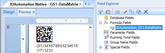 Crystal Reports Data Matrix Generator screenshot