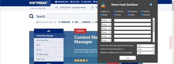 News Feed Sanitizer for Chrome screenshot