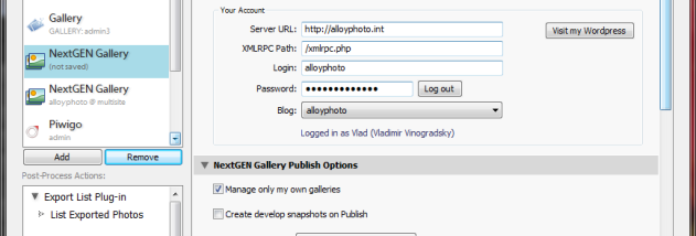 NextGEN Gallery Export screenshot