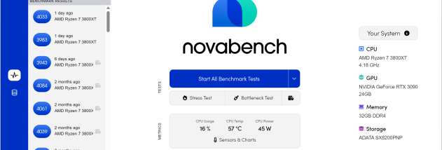 NovaBench screenshot