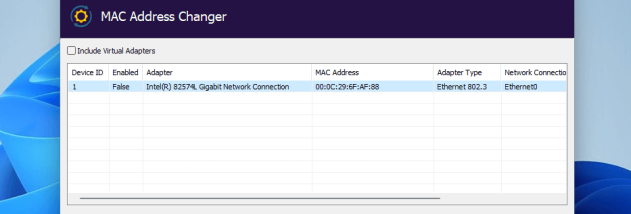 NoVirusThanks MAC Address Changer screenshot