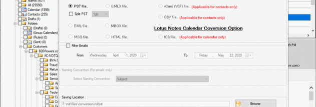 NSF to PST Converter Tool screenshot
