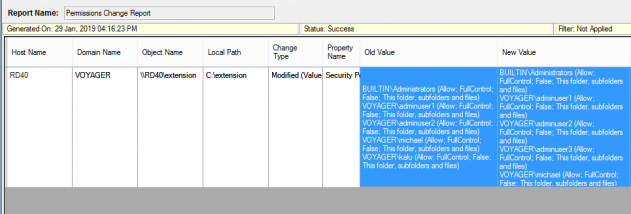 NTFS Change Auditor screenshot