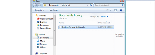 OLM Converter for Windows screenshot