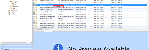 OLM to PST screenshot
