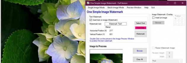 One simple image watermark screenshot