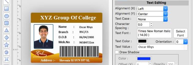 Online Mac Id card Software screenshot