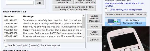 SMS Text Messaging Software screenshot