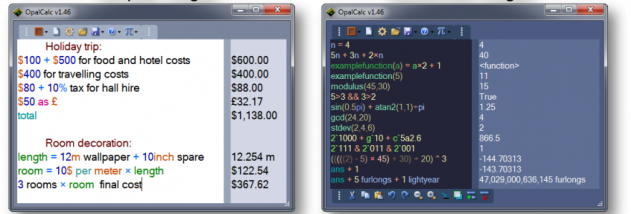 OpalCalc screenshot