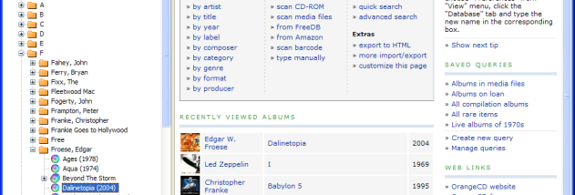OrangeCD Record Catalog screenshot