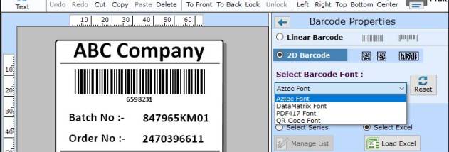 Order Barcode Label Software screenshot