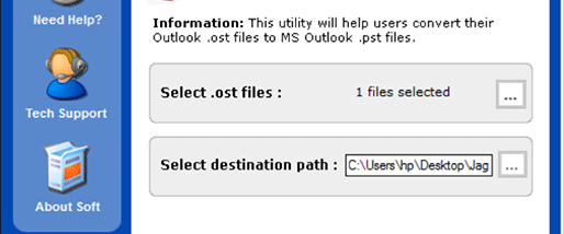 OST to PST Wizard screenshot