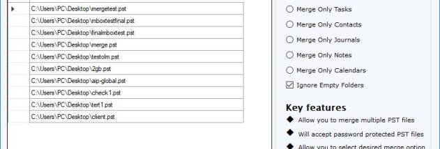Outlook PST Merge screenshot