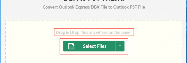 OutlookWare DBX to PST Conversion Tool screenshot