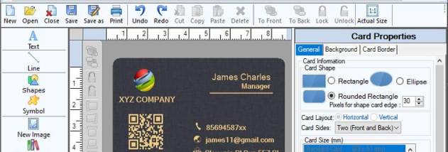 Own Business Card Maker Tool screenshot