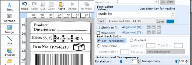 Packaging Barcode Label Software screenshot