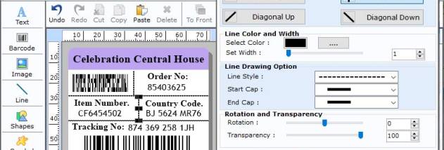 Packaging Barcode Label Tool screenshot